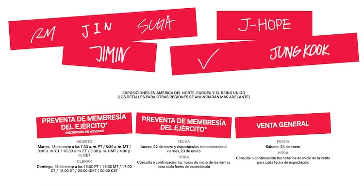 BTS preventa de boletos gira mundial y México