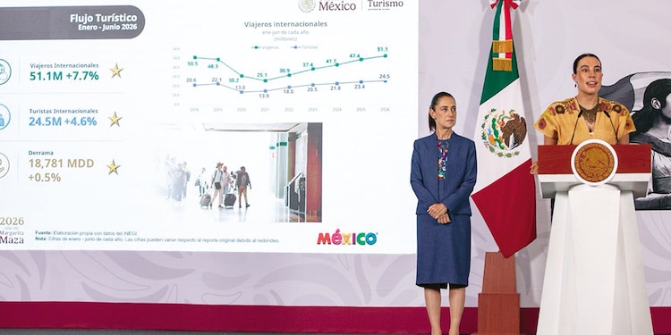 LA SECRETARIA de Turismo y la Presidenta dan informe sobre viajeros, ayer