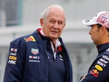 Helmut Marko y Checo Pérez en el GP de Japón 2024