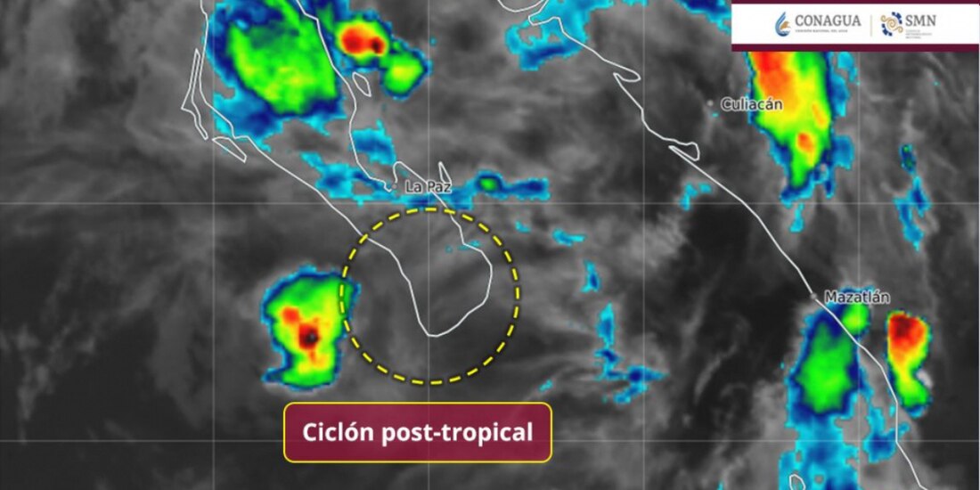 Raymond se debilitó a ‘ciclón post-tropical'