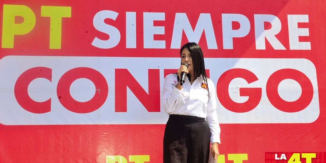 Flor Luna Aguilera, durante un acto proselitista en abril pasado.