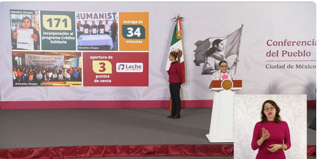 Rosa Icela Rodríguez en Palacio Nacional.