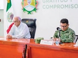 EL GOBERNADOR de Nayarit, ayer, en la Mesa Estatal de Construcción de la Paz y la Seguridad.