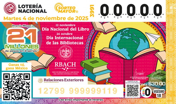 El Sorteo Mayor 3991 está dedicado al Día Internacional de las Bibliotecas.
