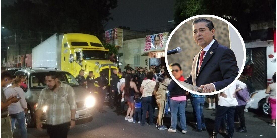 Giovanni Gutiérrez, candidato de la coalición PAN, PRI y PRD, desmiente acusaciones de compra de votos tras incidente con un camión.