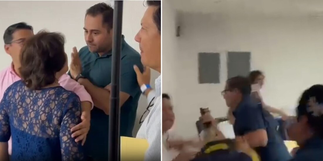 Militantes del PAN en Campeche protagonizaron una riña durante la elección interna del Consejo Estatal.