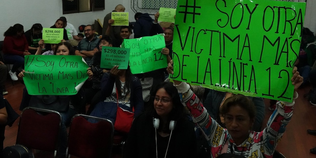 Manifestación de comerciantes afectados por obras en la Línea 12 del Metro CDMX, en fotografía de archivo.