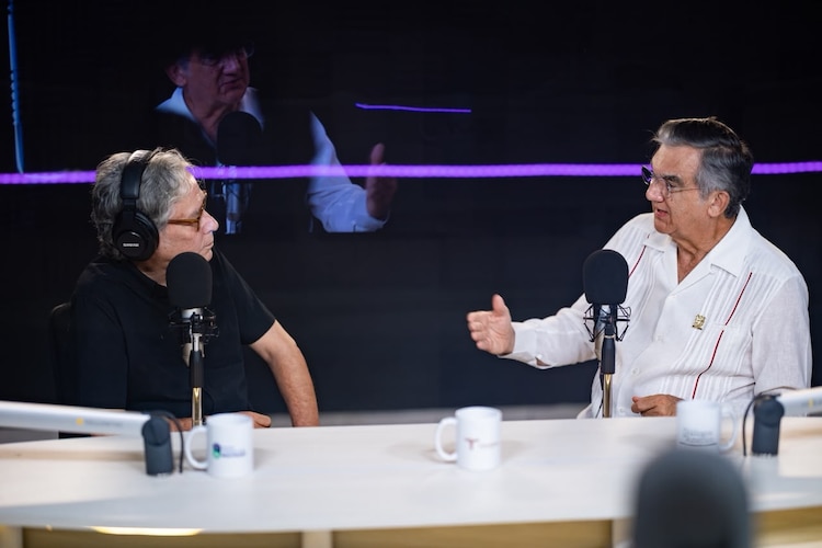 El gobernador de Tamaulipas, Américo Villarreal Anaya, durante el programa "Diálogos con Américo", el 13 de septiembre de 2026.