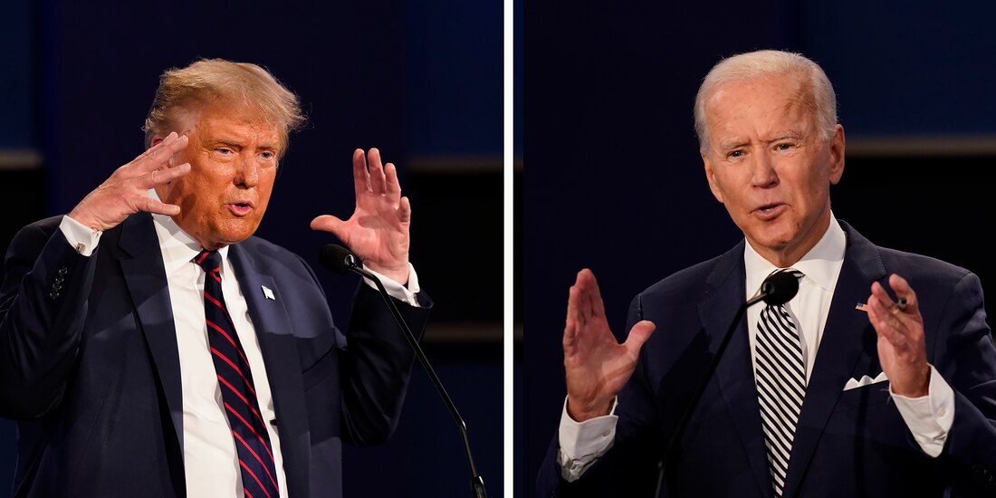 (Izq. a der.) Donald Trump y el exvicepresidente Joe Biden, el 29 de septiembre de 2020.