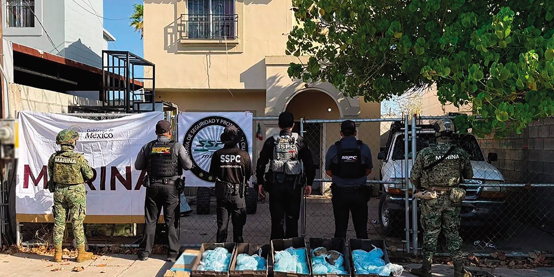 Decomiso de 120 kilos de pastillas de fentanilo en Mexicali, el pasado 19 de agosto.