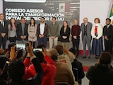 Participantes a la conferencia de Claudia Sheinbaum este viernes 23 de octubre.