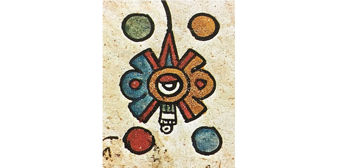 Símbolo de Nahui Ollin ("Cuatro Movimiento") del Códice Borbónico