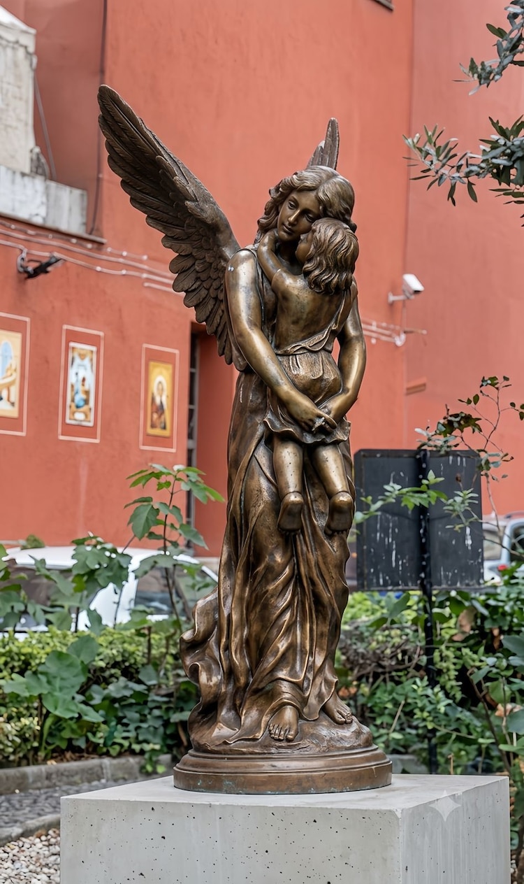 Escultura robada de la Parroquia de San Cosme y Damián.