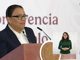 Rosa IIcela rodríguez, secretaria de Gobernación, este jueves en Palacio Nacional.
