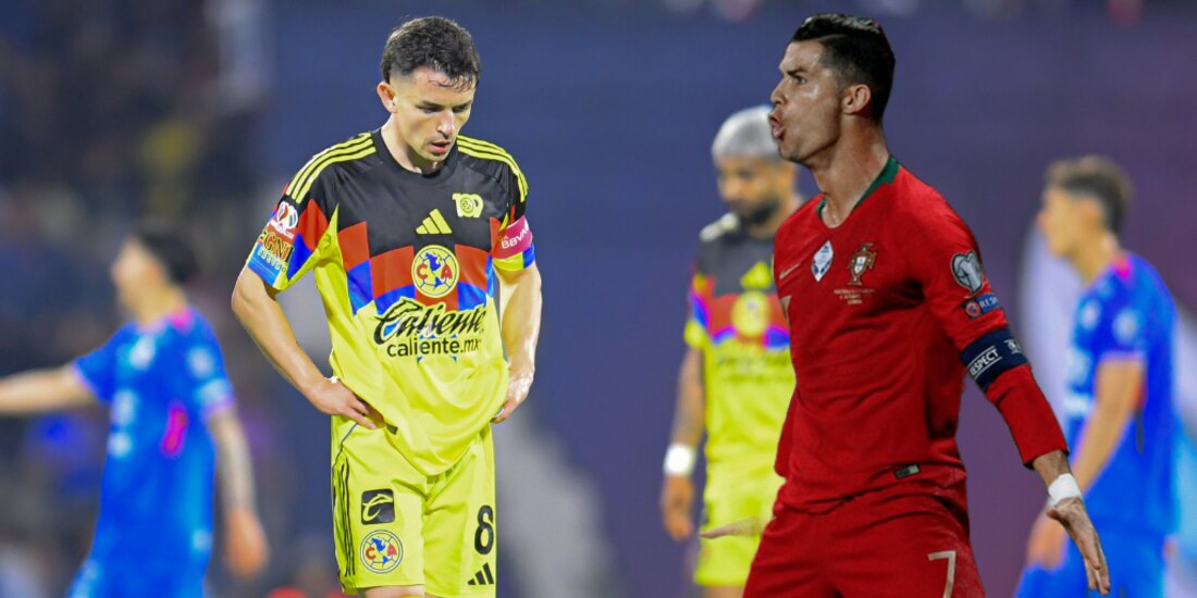 Abanderado del América vs Cruz Azul realizó el festejo de Cristiano Ronaldo.