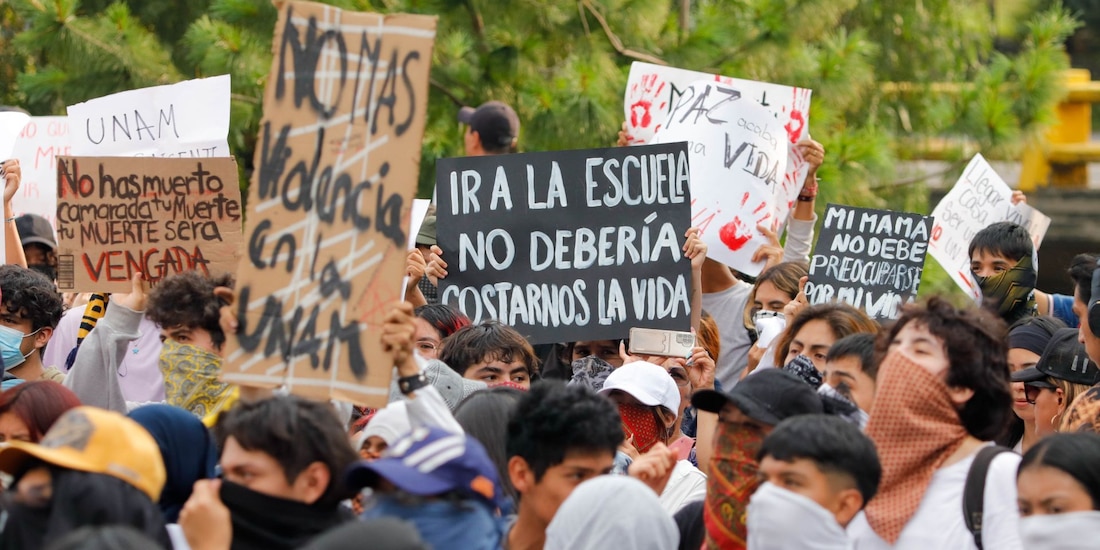 Fotografía de archivo de una manifestación de estudiantes de la UNAM.