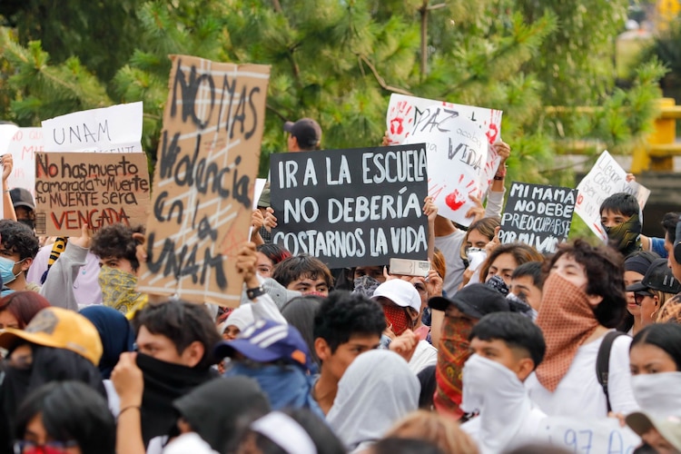 Fotografía de archivo de una manifestación de estudiantes de la UNAM.