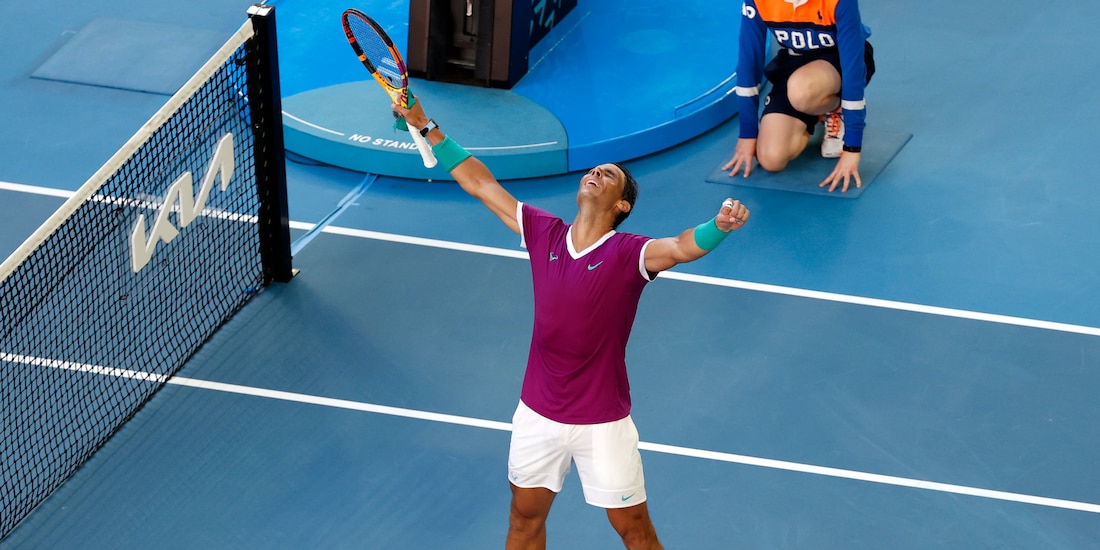 Rafael Nadal celebra una victoria en el Australia Open