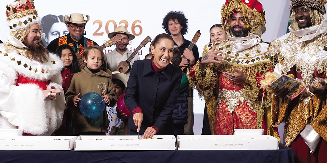 La Presidenta Sheinbaum, ayer, en Palacio Nacional