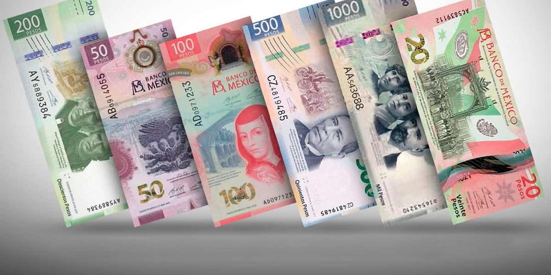 Billetes en México.