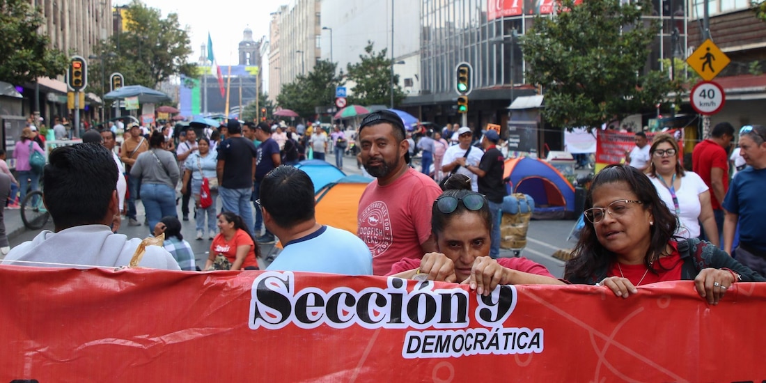Aspecto de una protesta de la Coordinadora Nacional de los Trabajadores de la Educación (CNTE) en la CDMX.