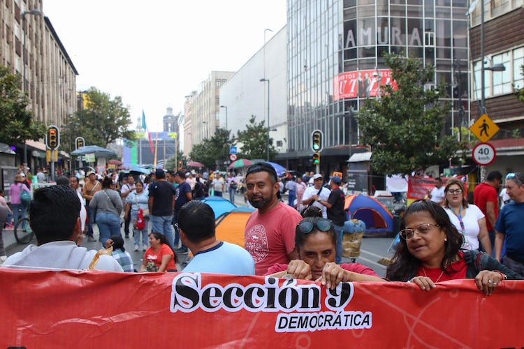 Aspecto de una protesta de la Coordinadora Nacional de los Trabajadores de la Educación (CNTE) en la CDMX.