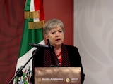 ALICIA BÁRCENA, secretaria de Medio Ambiente, ayer, en conferencia de prensa.