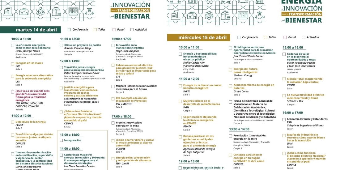 SENER invita a la Feria de Energía e Innovación para la Transformación y el Bienestar.