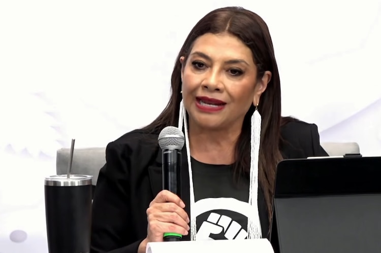 Clara Brugada, Jefa de Gobierno de la Ciudad de México, en conferencia de prensa el 25 de mayo de 2026.