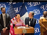 La jefa de Gobierno, Clara Brugada; a su izquierda, el alcalde de Nueva York, Zohran Mamdani.