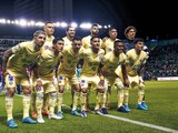 Jugadores del América previo a un partido de la Liga MX.