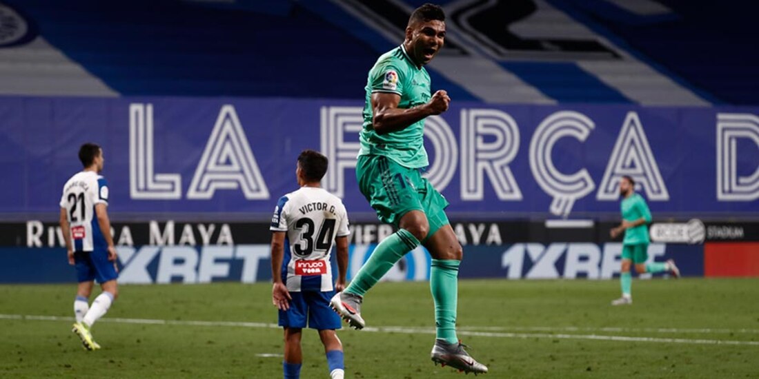 Casemiro le dio el triunfo al Real Madrid ante el Espanyol.