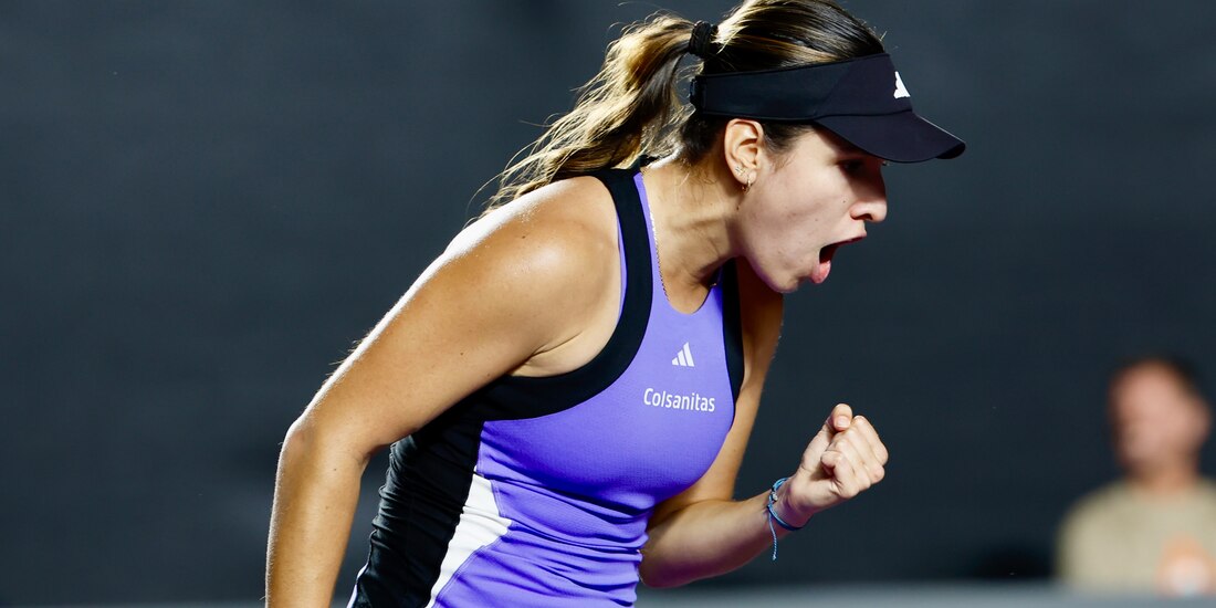 La colombiana Camila Osorio en su duelo ante la estadounidense Hailey Baptiste en el Guadalajara Open AKRON 2024