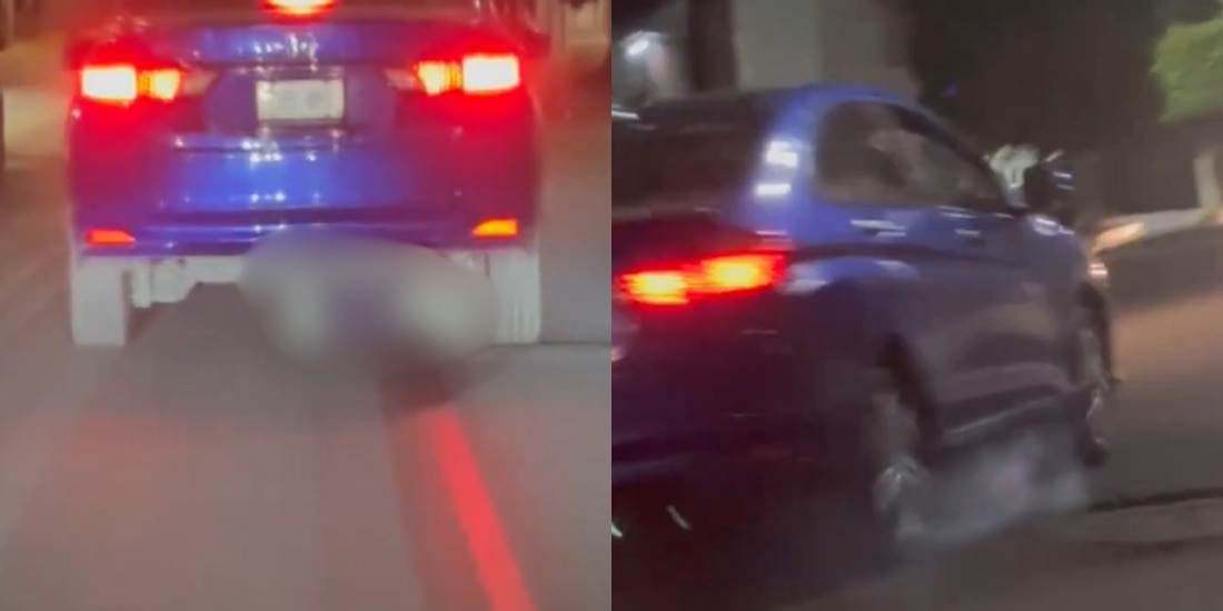 Motociclista es arrastrado por automóvil en Iztapalapa