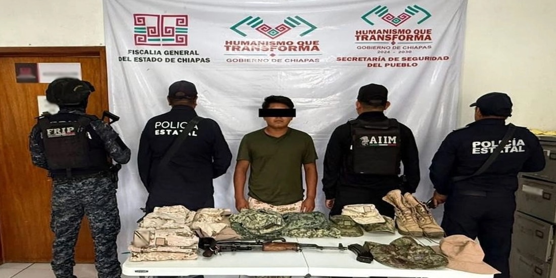 Arresto de los cuerpos de Seguridad, en el estado de Chiapas.