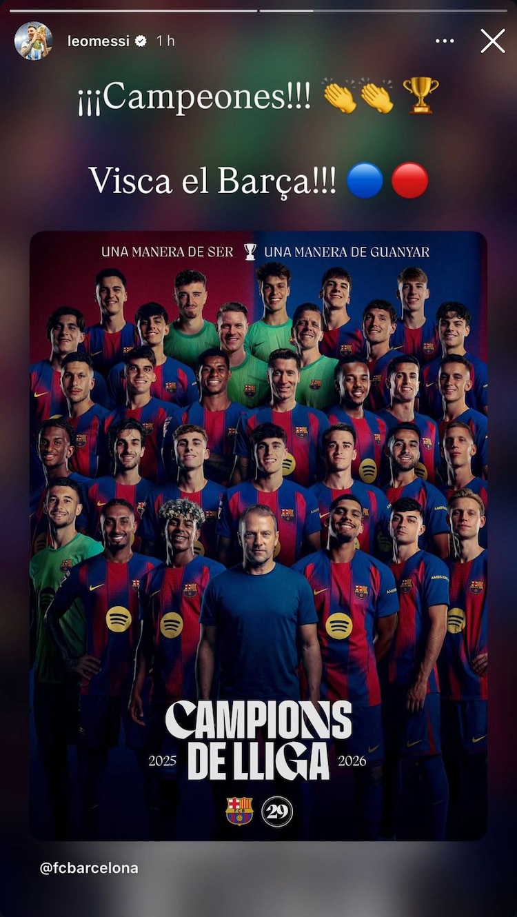El mensaje de Lionel Messi al Barcelona en redes sociales.