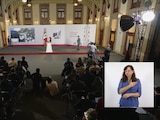 La autoridad del Meteorológico en Palacio Nacional.