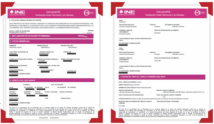 En su declaración se corrobora el nombre y cargo del funcionario