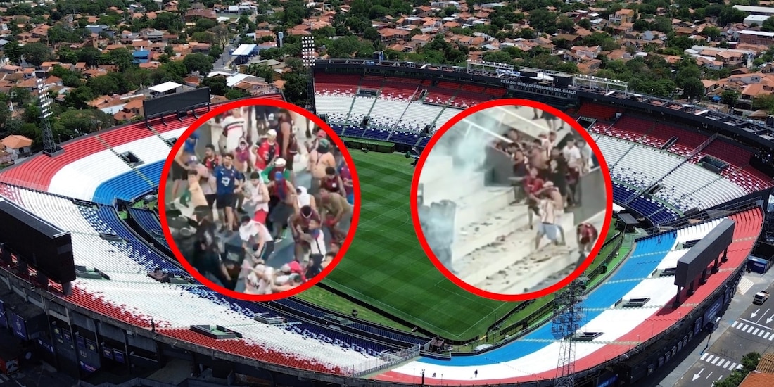 Aficionados de Cerro Porteño tuvieron un brutal enfrentamiento con policías en el clásico de Paraguay.