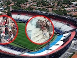 Aficionados de Cerro Porteño tuvieron un brutal enfrentamiento con policías en el clásico de Paraguay.