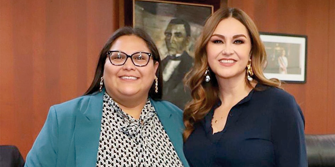 LA MORENISTA Citlalli Hernández y la petista Geovanna Bañuelos, en foto de archivo compartida por la segunda.