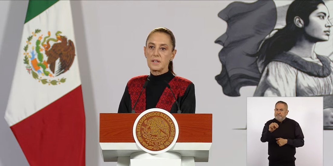 Claudia Sheinbaum, Presidenta de México, en Palacio Nacional.