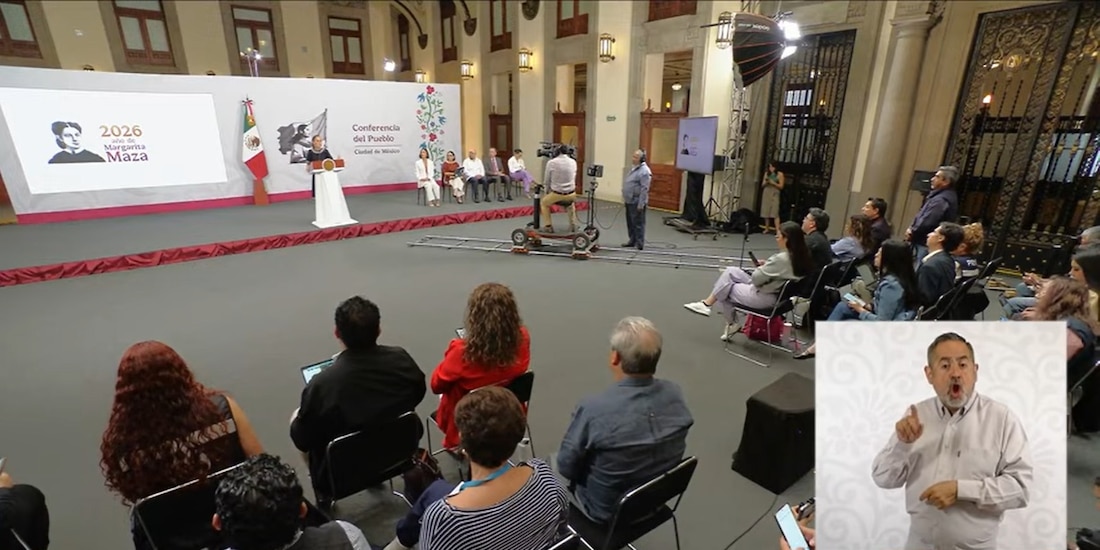Conferencia de Claudia Sheinbaum en Palacio Nacional.