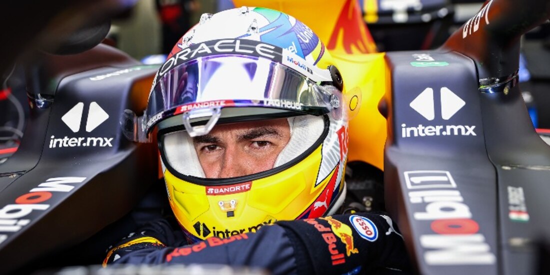 Checo Pérez durante el primer día de pretemporada de la F1 en Baréin.