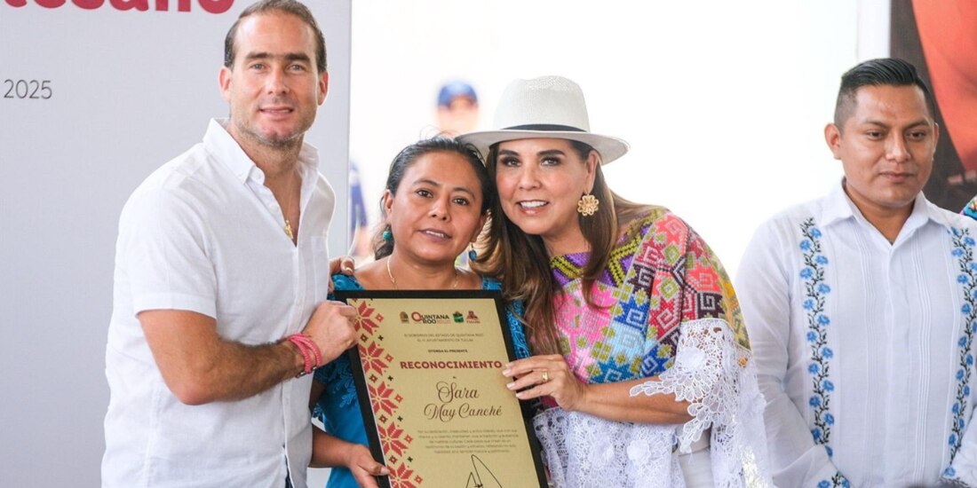 La gobernadora Mara Lezama, ayer, en Tulum, Quintana Roo.