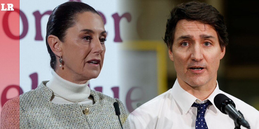 En la imagen, la Presidenta Claudia Sheinbaum y el premier de Canadá, Justin Trudeau.