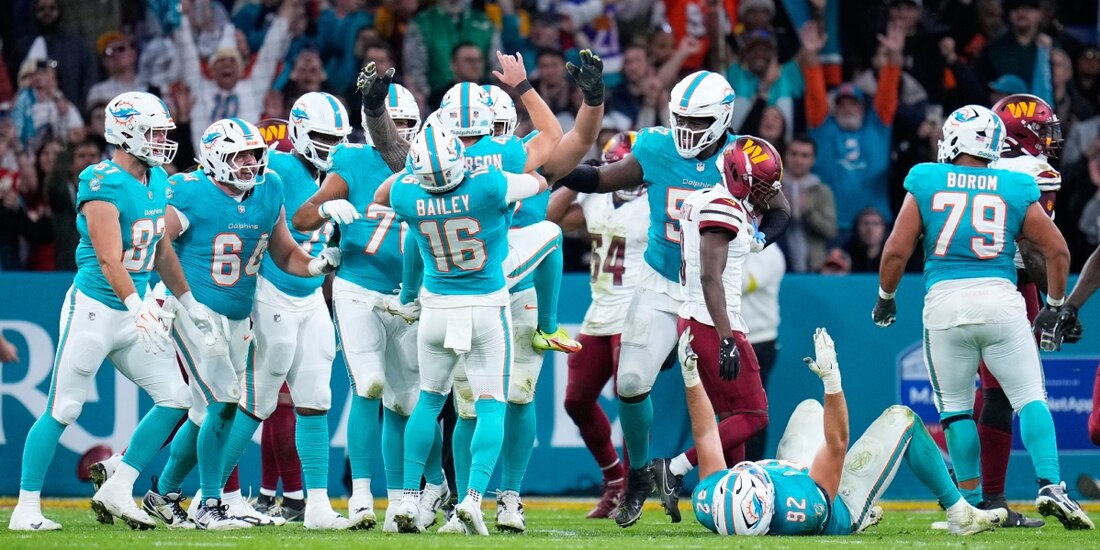 Los Miami Dolphins vencieron a los Washington Commanders en el juego de la NFL en España