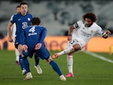 Una acción del duelo entre el Real Madrid y el Chelsea, de la Champions League