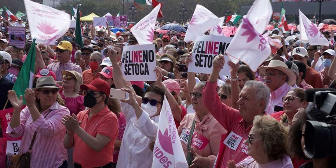 Un aspecto de la movilización del pasado 26 de enero en favor del INE