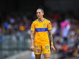 Jennifer Hermoso durante un partido de Tigres en la Liga MX Femenil.